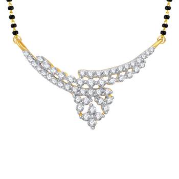 Vighnaharta Lustrous Beauty CZ Gold and Rhodium Plated Alloy Mangalsutra for Women - [VFJ1226MSPG] 1