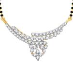 Vighnaharta Lustrous Beauty CZ Gold and Rhodium Plated Alloy Mangalsutra for Women - [VFJ1226MSPG]