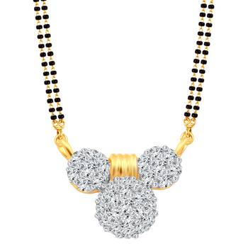 Vighnaharta Maratha Trendz CZ Gold and Rhodium Plated Alloy Mangalsutra for women - [VFJ1227MSPG] 1