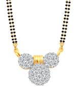Vighnaharta Maratha Trendz CZ Gold and Rhodium Plated Alloy Mangalsutra for women - [VFJ1227MSPG]