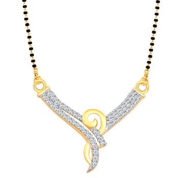 Vighnaharta Designer CZ Gold and Rhodium Plated Alloy Mangalsutra for women - [VFJ1231MSPG] 1