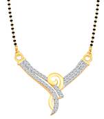 Vighnaharta Designer CZ Gold and Rhodium Plated Alloy Mangalsutra for women - [VFJ1231MSPG]