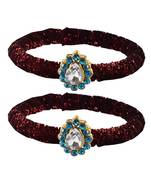 Brass And Acrylic Bangles Color-Maroon