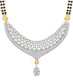 Vighnaharta Saubhagya CZ Gold and Rhodium Plated Alloy Mangalsutra for Women [VF1234MSPG]