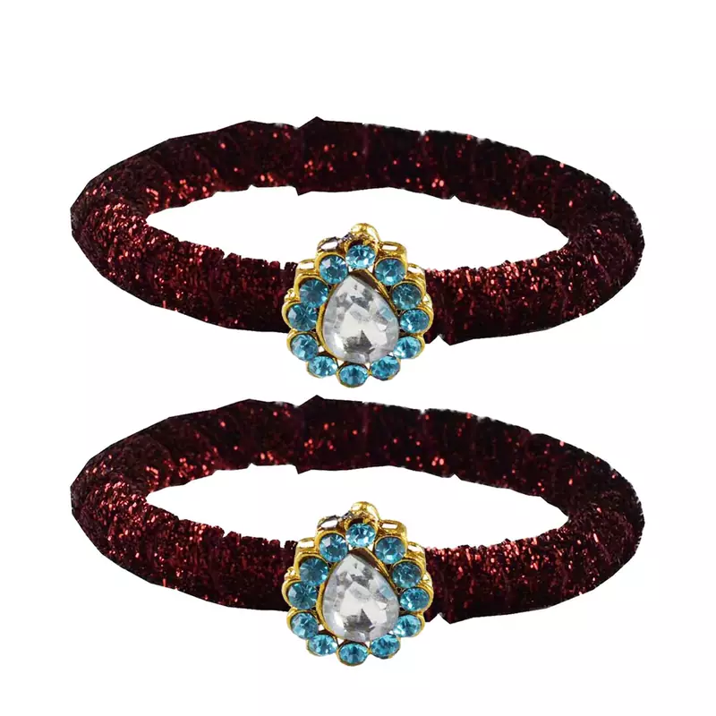 Brass And Acrylic Bangles Color-Maroon