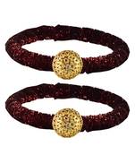 Brass And Acrylic Bangles Color-Maroon