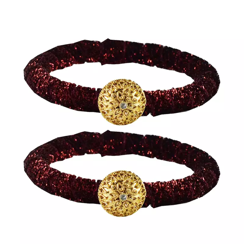 Brass And Acrylic Bangles Color-Maroon