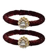 Brass And Acrylic Bangles Color-Maroon