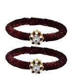 Brass And Acrylic Bangles Color-Maroon