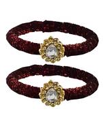 Brass And Acrylic Bangles Color-Maroon