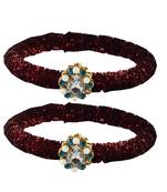 Brass And Acrylic Bangles Color-Maroon