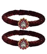 Brass And Acrylic Bangles Color-Maroon