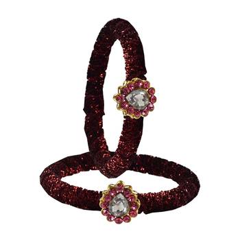 Brass And Acrylic Bangles Color-Maroon 2