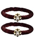 Brass And Acrylic Bangles Color-Maroon