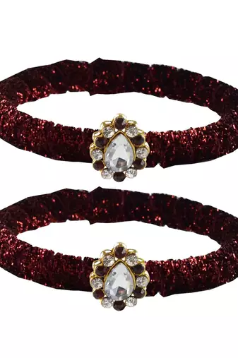 Brass And Acrylic Bangles Color-Maroon