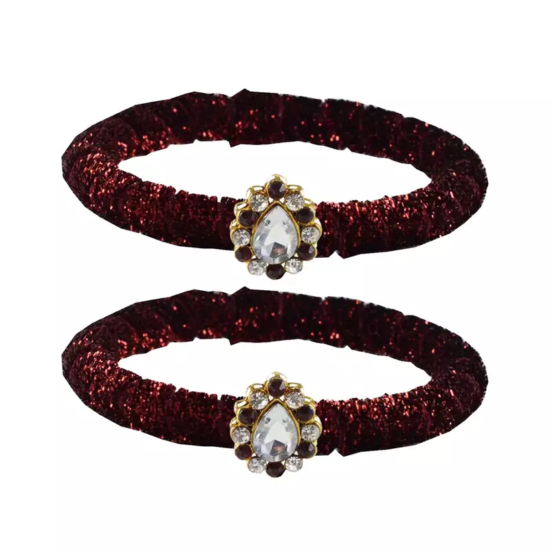 Brass And Acrylic Bangles Color-Maroon
