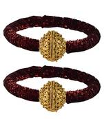 Brass And Acrylic Bangles Color-Maroon