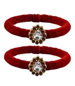 Brass And Acrylic Bangles Color-Red