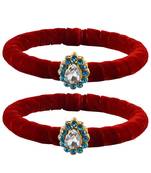 Brass And Acrylic Bangles Color-Red