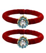 Brass And Acrylic Bangles Color-Red