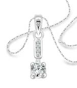 Vighnaharta Radiant Solitaire CZ Rhodium Plated Alloy Pendant with Chain for Women and Girls - [VFJ1228PR]