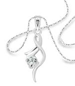 Vighnaharta Youth Solitaire CZ Rhodium Plated Alloy Pendant with Chain for Girls and Women - [VFJ1214PR]