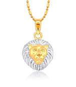 Vighnaharta Zodiac sign LEO (Simha Rashi) Gold and Rhodium Plated Alloy Pendant for Men and Women -[VFJ1266PG]