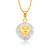 Vighnaharta Zodiac sign LEO (Simha Rashi) Gold and Rhodium Plated Alloy Pendant for Men and Women -[VFJ1266PG]