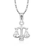 Vighnaharta Zodiac sign LIBRA (Tula Rashi) Rhodium Plated Alloy Pendant for Men and Women -[VFJ1268PR]
