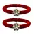 Brass And Acrylic Bangles Color-Red