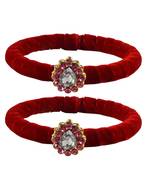 Brass And Acrylic Bangles Color-Red