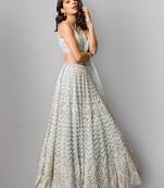 White Colored Bridal Net With Silk Material Lehenga Choli