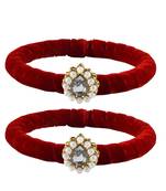 Brass And Acrylic Bangles Color-Red
