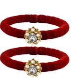 Brass And Acrylic Bangles Color-Red