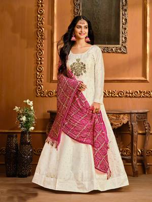 White hand embroidery taffeta salwar 2