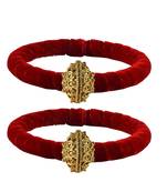 Brass And Acrylic Bangles Color-Red