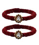 Brass And Acrylic Bangles Color-Maroon