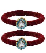 Brass And Acrylic Bangles Color-Maroon