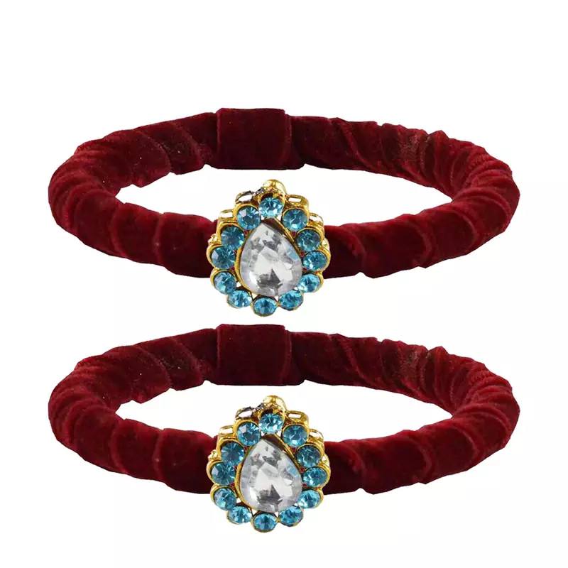 Brass And Acrylic Bangles Color-Maroon