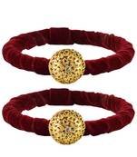 Brass And Acrylic Bangles Color-Maroon