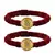 Brass And Acrylic Bangles Color-Maroon