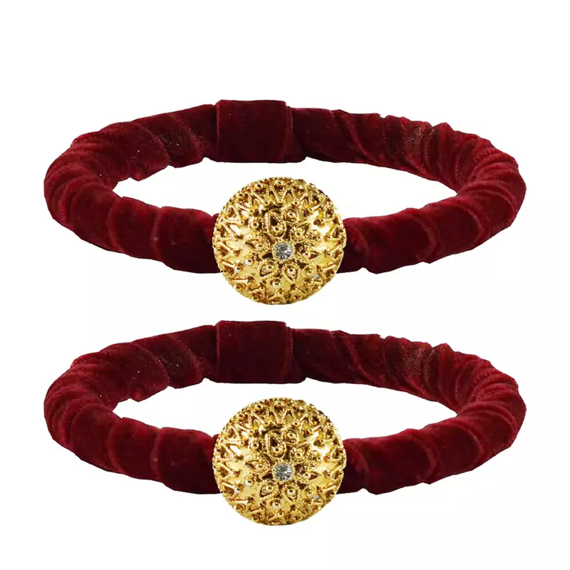 Brass And Acrylic Bangles Color-Maroon