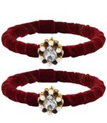 Brass And Acrylic Bangles Color-Maroon