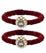 Brass And Acrylic Bangles Color-Maroon