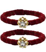 Brass And Acrylic Bangles Color-Maroon