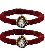 Brass And Acrylic Bangles Color-Maroon
