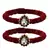 Brass And Acrylic Bangles Color-Maroon