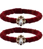 Brass And Acrylic Bangles Color-Maroon