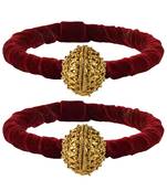 Brass And Acrylic Bangles Color-Maroon