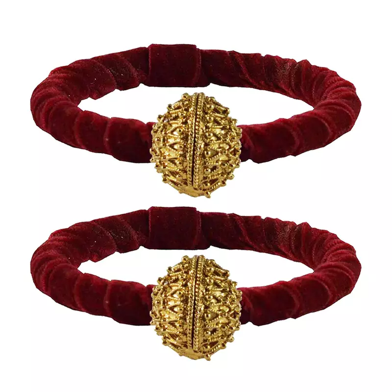 Brass And Acrylic Bangles Color-Maroon
